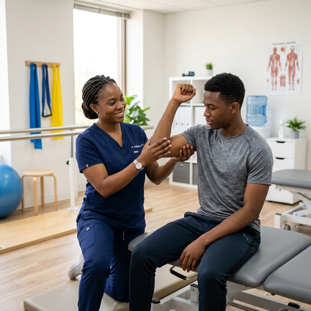 Physiotherapy and rehabilitation session